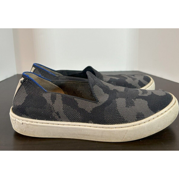 Rothy's Womens 6 The Slip On Gray Camo Sneakers Shoes-See Description - Picture 1 of 7
